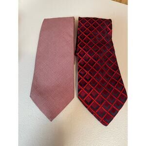 Ermenegildo Zegna 100% SILK tie red blue design & red cotton tie 2 Men’s‎